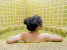  ??  ?? Get into and out of the baths slowly to lessen the shock to the body of sudden heat or coolness.