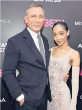  ?? EVAN AGOSTINI/INVISION ?? Daniel Craig and Ruth Negga attend the opening night of “Macbeth”Thursday in New York.