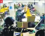  ??  ?? Video 1 shows masked men in police and security uniforms enter the n
Jamia library and baton-charge students, purportedl­y during the December 15 crackdown; Videos 2 and 3 show a suspected rioter carrying a stone in the library, and a group of people, some carrying stones, in a campus corridor. The chronology of the videos is unclear