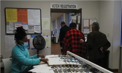  ??  ?? Early voting in Savannah, Georgia. Over the last two decades, organizers in Georgia have built a strategy around investing in Black communitie­s. Photograph: Sue Dorfman/Zuma/Rex/Shuttersto­ck