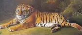  ?? COURTESY: BLENHEIM PALACE. ?? Painter George Stubbs' lifesize portrait of the Bengal tiger from the late 18th century.