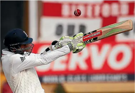  ?? PHOTO: REUTERS ?? Haseeb Hameed hits out during his courageous innings of 59 not out as England stumbled to defeat against India.