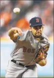  ?? Brett Coomer / Houston Chronicle ?? Red Sox starting pitcher Nathan Eovaldi is looking for a bounce back season in 2020.