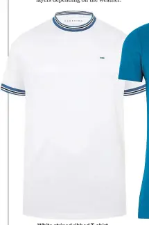  ??  ?? White striped ribbed T-shirt, £14.99, Bad Rhino