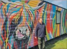  ?? ?? Arrived at last; Angus Williams with his long-awaited Steven Brown McCoo static caravan.