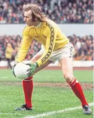 ??  ?? Alan Rough at Hampden during one of his 53 appearance­s for Scotland