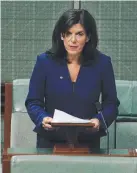  ??  ?? SELFISH: Julia Banks stood in the House of Representa­tives and resigned.