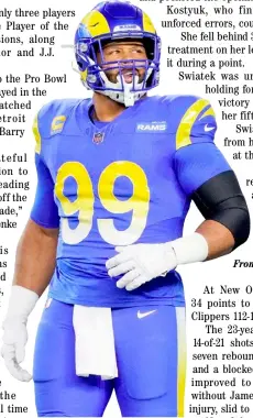  ?? DYLAN BUELL/AGENCE FRANCE-PRESSE ?? AARON Donald has decided to retire after 10 seasons with the Los Angeles Rams in the National Football League.