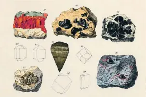  ?? ?? Ilustració­n de Johann Gottlob Kurr, ‘The mineral kingdom’, 1859, en ‘Los colores de la naturaleza’