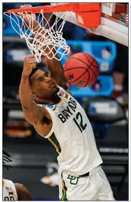  ?? (AP/Michael Conroy) ?? Guard Jared Butler helped lead Baylor to its first Final Four since 1950. Butler and the Bears will play Houston in the first of two games in the Final Four today in Indianapol­is.