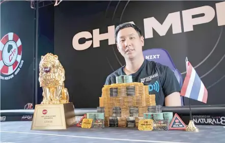  ?? PHOTOGRAPH COURTESY OF ASIA POKER TOUR ?? THAILAND’S all-time leading money earner Punnat Punsri was the last player standing in last year’s APT main event.