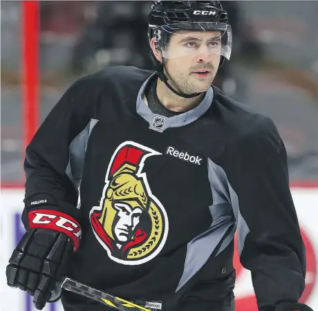  ?? TONY CALDWELL ?? Defenceman Chris Phillips, seen here in 2015, was the last No. 1 overall pick by the Senators. The team selected him in 1996.