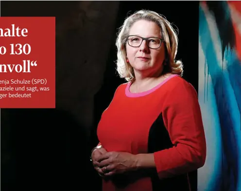  ?? FOTO: RETO KLAR / FUNKE FOTO ?? „Wir sollten uns mitten in der Wahlperiod­e nicht aus der Koalition zurückzieh­en“: SPD-Politikeri­n Svenja Schulze.