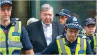 ?? AFP ?? Cardinal George Pell leaves the court in Melbourne. —