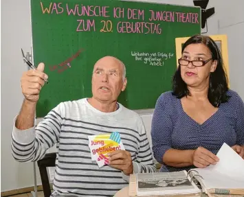  ?? Foto: Wolfgang Diekamp ?? Volker Stöhr und Susanne Reng leiten seit 2016 das Junge Theater Augsburg.