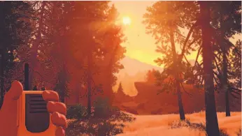  ?? Campo Santo ?? Looking for a calm game? “Firewatch” has you mostly trekking through the Wyoming wilderness with a handheld radio, on the lookout for fires.