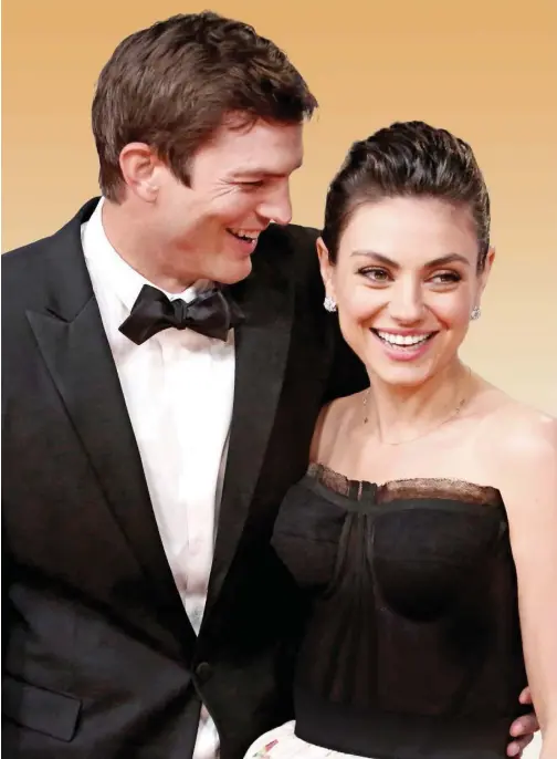  ?? File/agence France-presse ?? Ashton Kutcher (left) and Mila Kunis attend the 2018 Breakthrou­gh Prize at NASA Ames Research Center on Dec.3, 2017 in Mountain View, California.