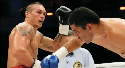  ??  ?? Ukraine’s Aleksandr Usyk is just one of the big-name boxers who could fight in Saudi Arabia next May. (AP)