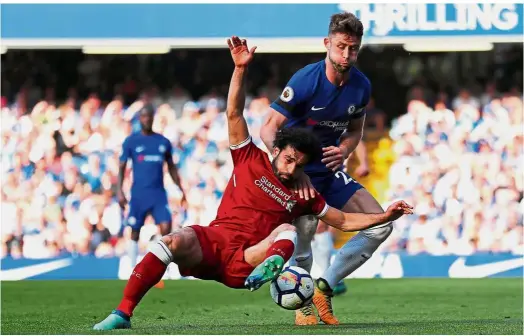  ?? — Reuters ?? Important man: Liverpool’s Mohamed Salah (left) will be rested in order to keep him fresh for the Champions League final against Real Madrid.