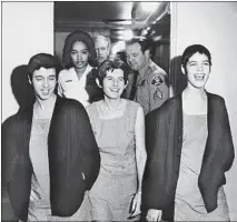  ?? Associated Press ?? MANSON “GIRLS” Susan Atkins, Patricia Krenwinkel and Leslie Van Houten, from left, walk into an L.A. court in 1971.
