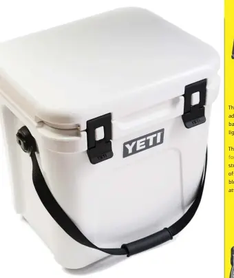  ??  ?? The internal dimensions of the Yeti Roadie 24 hard cooler ($ 280, yeti.com) are 31.8 cm × 33.7 cm × 27.6 cm. But what do those figures really mean? Well, Yeti says that’s enough space for 18 cans of beer using a 2:1 ice-to-can ratio by volume. How precise! This cooler will keep post-ride essentials cool at the trailhead.