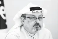  ?? — Gambar AFP ?? DIBUNUH: Gambar fail diambil pada 15 Disember 2014 menunjukka­n Khashoggi ketika sidang akhbar di Bahraini. Arab Saudi semalam mengakui wartawan, Khashoggi terbunuh di dalam konsulatny­a di Istanbul, kata media kerajaan.