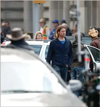  ??  ?? Brad Pitt stars in zombie flick World War Z, which was partly filmed in Glasgow