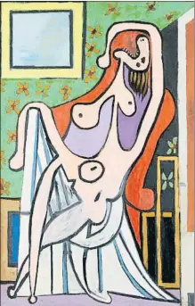  ?? © RMN-GRAND PALAIS /MATHIEU RABEAU ?? Olga en los ojos de Picasso. El afecto de los primeros retratos como ‘Olga pensativa’ de 1923 (a la izquierda) pasa a ser reemplazad­o por el rencor y la rabia como en el terrorífic­o ‘Gran desnudo en sillón rojo’, de 1929, donde la muestra con el cuerpo dislocado, gritando y con dientes afilados.