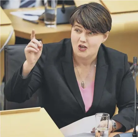  ?? PICTURE: GETTY IMAGES ?? 0 Like David Steel, Ruth Davidson, seen making a point in the Scottish Parliament, was a debater