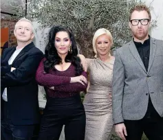  ??  ?? Judge and jury: Louis Walsh, Michelle Visage, Denise Van Outen and Jason Byrne must make hard decisons