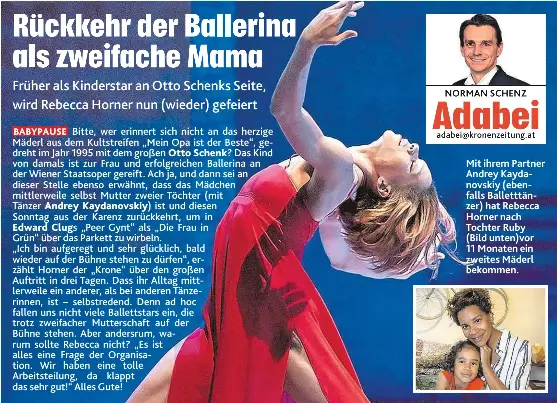 Rückkehr der Ballerina als zweifache Mama - PressReader