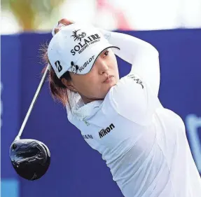  ?? TAYA GRAY/THE PALM SPRINGS DESERT SUN ?? Jin Young Ko, shown at the Chevron Championsh­ip in March, is still battling a left wrist injury from 2021.