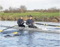  ??  ?? Womens Double Scull Becka Hambleton and Freya Ingham at ‘The Soar Head’ meeting..