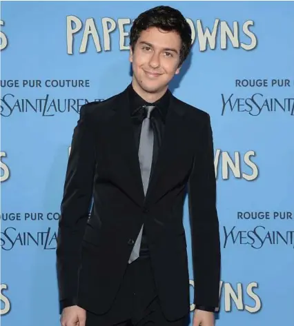  ?? Evan Agostini/Invision/AP, File ?? Nat Wolff, 21, appears in July at the premiere of the film “Paper Towns.” He’s now turning to the off-Broadway stage for a role in “Buried Child,” a Midwest Gothic comedy in which his mother had starred in her youth, 37 years ago, at the Yale Repertory...