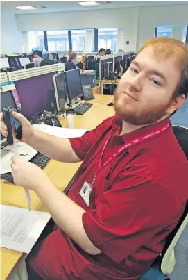  ?? ?? Never been happier Andrew McSorley at his desk