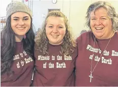  ?? SUBMITTED ?? Breanna MacAdam, Hannah Dunn and Sr. Sue Kidd, CND, enjoy Catholic Students Week at UPEI.