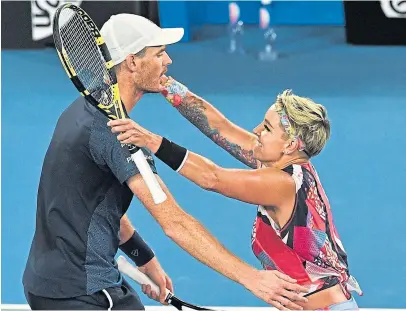  ?? Picture: Shuttersto­ck. ?? Jamie Murray celebrates the semi-final win with Bethanie Mattek-sands.