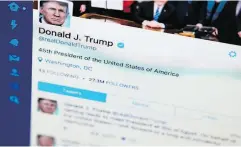  ?? AP PHOTO/ J. DAVID AKE, FILE ?? U. S. President Donald Trump is attempting to block his Twitter followers with whom he doesn’t agree.