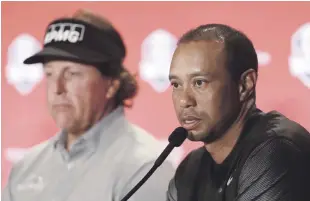  ?? AP ?? Tiger Woods mientras confirmaba su participac­ión con el equipo de Estados Unidos.