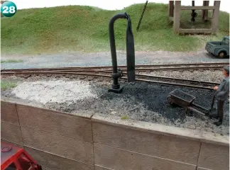  ??  ?? Around the engine shed area, I use some coal dust where the locomotive would be fuelled, and a nice pile of ash from the road kit to represent the waste material.