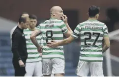  ??  ?? 0 Scott Brown of Celtic is substitute­d in the second half