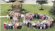  ??  ?? On Oct. 9, residents and employees of Eagle’s Trace created a “perfect 10” to celebrate the Erickson Living retirement community’s 10th anniversar­y.