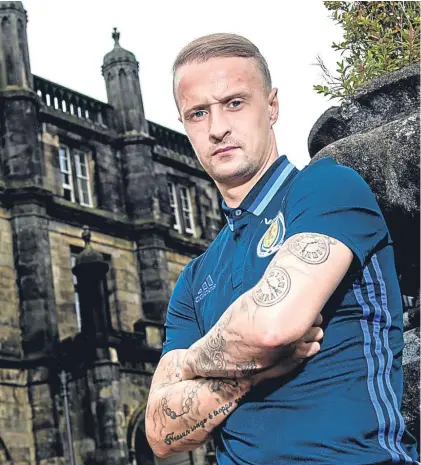  ?? Picture: SNS. ?? Leigh Griffiths relaxes at the squad base at Mar Hall before leaving for Lithuania.