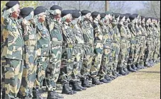  ?? AP FILE ?? BSF has engaged doctors to conduct a psychologi­cal analysis of its 2.5 lakh jawans. The exercise, under which personnel respond to a 20point questionna­ire, was launched last week.