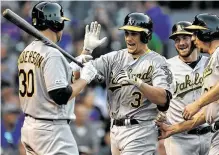  ?? Stacy Revere / Getty Images ?? For now, Dustin Garneau (3) and Garrett Stubbs are the only catchers on the Astros’ roster with major league experience.