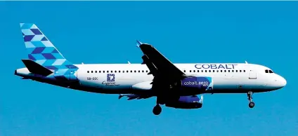  ??  ?? Cobalt started flight operations in 2016 and acquired six aircraft — two Airbus 319s and four Airbus 320s — flying to 23 destinatio­ns.