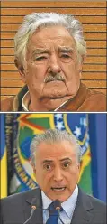  ??  ?? PRESIDENTE­S. Macri y una política que requiere ser comunicada. Mujica y Temer, dos opuestos en estilo.