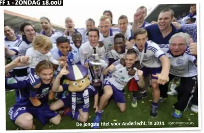  ?? FOTO PHOTO NEWS ?? De jongste titel voor Anderlecht, in 2014.