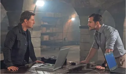  ?? PHOTOS BY DAVID JAMES/PARAMOUNT ?? IMF’s Ethan Hunt (Tom Cruise) doesn’t always agree with his unwelcome new partner – younger, taller and fitter CIA agent August Walker (Henry Cavill) – in “Mission: Impossible – Fallout.”