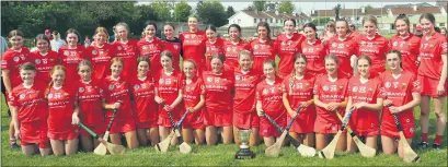  ?? (Pic: J O’Flaherty) ?? MUNSTER CHAMPIONS - The Cork Minor A camogie panel, Munster champions following a comprehens­ive 2-16 to 0-06 victory over Clare last weekend.